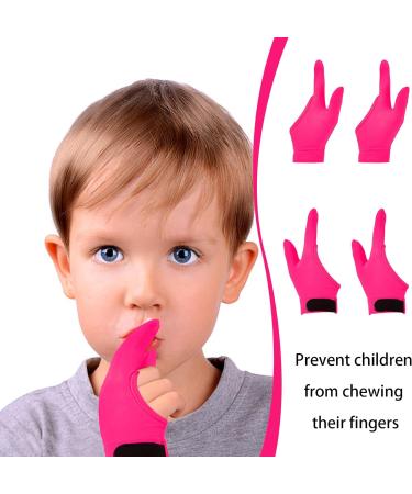 4 Pack Thumb Sucking Guard Gloves for Kids | Chew Compression & Breathable Nail Bite Solution - Pink 2-Finger Design - Buy Online on GoSupps.com