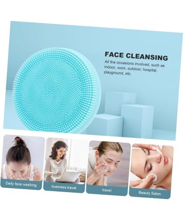 POPETPOP Pore Cleanser Face Cleaners Silicone Facial Cleansing Brush Skin Cleaning Scrubber Silica Gel Washbasin Blue 7x7cm (UYF1X2I14J0704ZU5NKIYR1B) - Buy Online on GoSupps.com