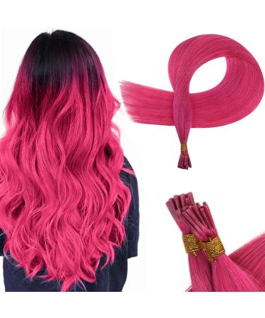 Runature pink i tip bonding extensions real hair hot pink real hair extensions bonding keratin hair recovery real hair 35cm 14 inch 20g 25 strand 35cm itip#pink - Buy Online on GoSupps.com