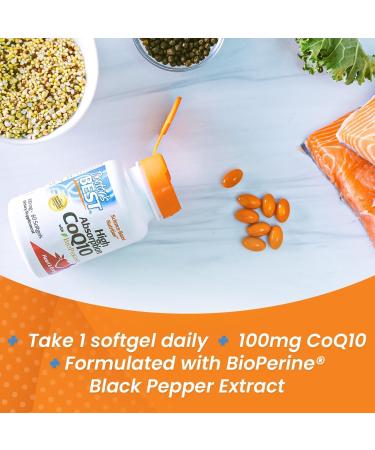 Dr Best's High Absorption CoQ10 with BioPerine Gluten Free Naturally Fermented Heart Health & Energy Production 100 mg 60 SoFtgels - Buy Online on GoSupps.com