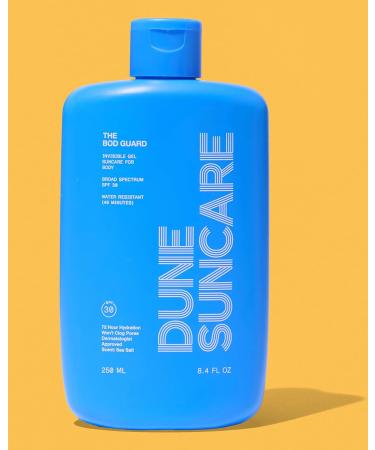 DUNE SUNCARE The Bod Guard - Award-Winning Clear Invisible Gel Body Sunscreen - Broad Spectrum SPF 30 Protection 72 Hour Hydration 40 Mins. Water Resistant Reef Friendly Non-Greasy (8.4 Fl Oz) - Buy Online on GoSupps.com
