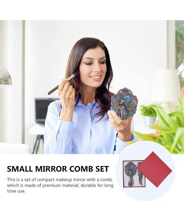 Uonlytech Vintage Handheld Magnifying Mirror Set - Antique Vanity Mirror and Comb Gift for Women and Girls - Buy Online on GoSupps.com