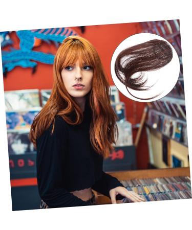 NUSITOU Piece Air Fringe Bangs Wispy Fringe Bangs Clip on Bangs Brown Clip in Hair Extensions Real Human Hair Wispy Bangs Wig Bangs Hair Clip Ponytail Miss Artificial Hair Accessories 18.00X6.50X0.50CM Brown - Buy Online on GoSupps.com