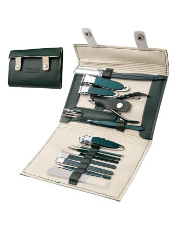 Nail Clipper Set Nail Clipper Set for Men - Nail Clippers and Nail Clippers Kit 19 Pieces | Multi-Function Nail Clipper Set Manicure Kit for Finger Nails and Nails Dark Green