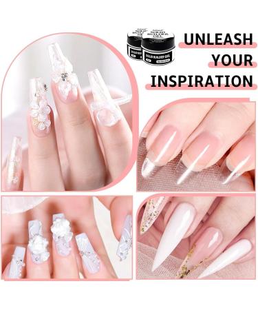  sularpek 2 x 15 ml Solid Sculpture Builder Gel 3D Gel Nail Art UV Nail Construction Gels Non-Stick 3D Gels for Extension Decoration and Nail Art Repair Clear/White - Buy Online on GoSupps.com
