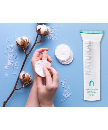R-Neu Premium Turkish Cotton Rounds - 200 Count Stitched Pads Hypoallergenic Makeup Remover - 100% Pure & Natural Waffle Textured - 2 Pack of 100 Ideal for Face Care - Buy Online on GoSupps.com