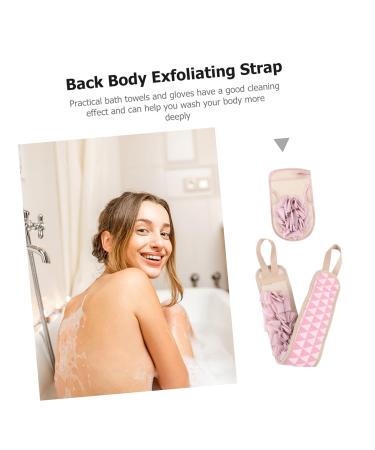 DOITOOL 4 Pcs Exfoliating Bath Towels Set - Shower Scrubber & Loofah Gloves for Body Care - Pink 80x9.5CM - Buy Online on GoSupps.com