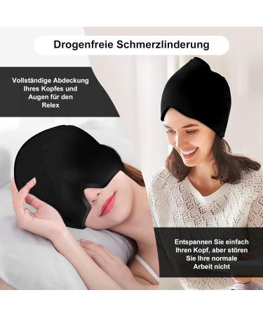 Migraine Cooling Mask | Cold Therapy Headache Relief | Sinus & Swollen Eye Treatment | Soft Black Compress - Buy Online on GoSupps.com