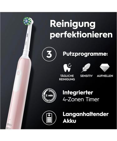 Oral-B Pro Series 1 Electric Toothbrush - Travel Case 3 Cleaning Modes Pressure Sensor Pink & Brown - Ultimate Dental Care - Buy Online on GoSupps.com