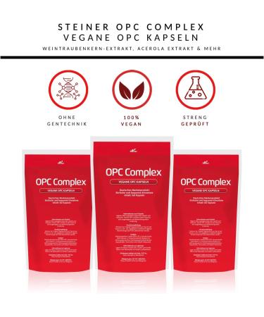 High Dose OPC Grape Seed Extract Capsules - 600mg 95% OPC Vegan 60 Caps + 12mg Vitamin C - Buy Online on GoSupps.com