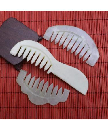 Heallily Jade Stone Hair Comb Set for Women - Scalp Massage and Acupuncture Therapy (3 Pcs) - Buy Online on GoSupps.com