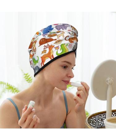 Animal Cartoon Style Hair Towel Wrap - Quick Drying Towel Turban | Perfect Hair Drying Solution - Buy Online on GoSupps.com
