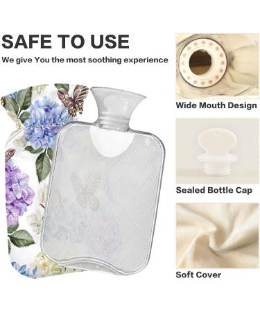 Naanle Hortensia Butterfly Hot Water Bottle - 1L Pain Relief for Menstrual Cramps & Heat Therapy - Transparent Warm Water Bottle - Buy Online on GoSupps.com