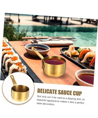 Zerodeko Metal Bowls 2pcs Sauce Milk Cup 304 Stainless Steel Sauce Plate Household Milk Warmer Pot 8.5X5.3X3.2CMx2pcs Goldenx2pcs - Buy Online on GoSupps.com