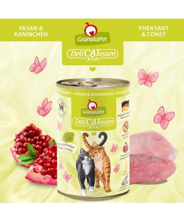 Granapet Delicatessen Fasan & Rabbit Wet Cat Food - Grain & Sugar-Free Gourmet 6 x 400g Pack - Buy Online on GoSupps.com
