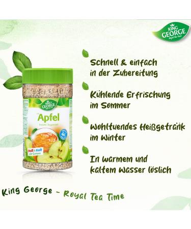 Buy King George Royal Tea Time Apple Instant Drink - 6 x 400g | Hot & Cold Black Tea Extract | Refreshing Apple Flavor - 4L Instant Beverage - Buy Online on GoSupps.com