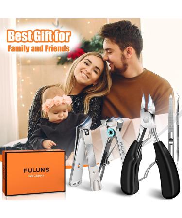 Heavy Duty Toenail Clippers for Thick Toenails - Slanted Curved Ingrown Nail Clippers Set for Seniors & Adults | Large Opening Silver Design - Buy Online on GoSupps.com