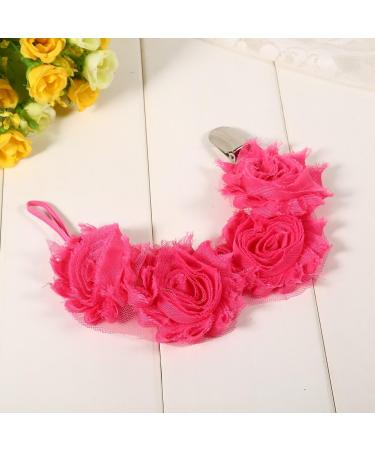 Zerodis Floral Pacifier Clip Holder - Anti-Losing Pacifier Chain for Babies & Newborns (Pink) | Child Care Accessory - Buy Online on GoSupps.com