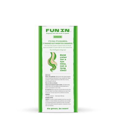 Fun In by Sun In Temporary Hair Color Green - Easy Brush Applicator Washes Out in One Shampoo Gluten-Free Paraben-Free Alcohol-Free Cruelty-Free - Buy Online on GoSupps.com