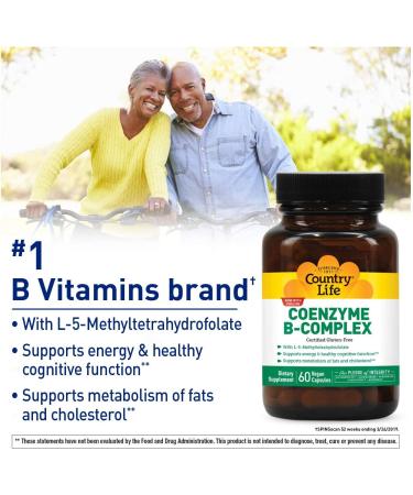 Country Life Coenzyme B-Complex - 60 Vegan Capsules for Energy & Vitality - Buy Online on GoSupps.com