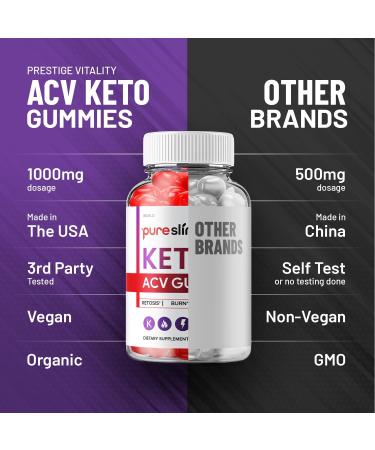 (5 Pack) Pure Slim Keto ACV Gummies - Advanced Formula PureSlim Keto Plus ACV Gummies Apple Cider Vinegar Pure Slim ACV Gummies Dietary Supplement Reviews Men Women (300 Gummies) - Buy Online on GoSupps.com
