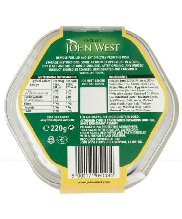 John West Lunch On The Go Tasty Ready to Eat Fish Tuna Salad - Pack of 6 x 220g - Buy Online on GoSupps.com