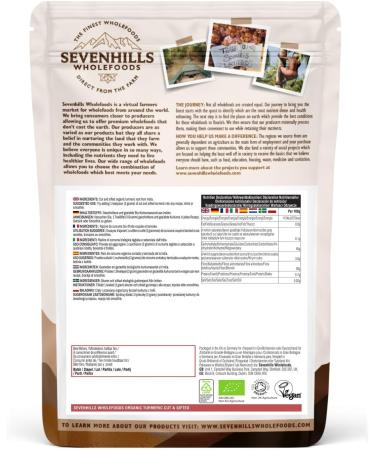 Sevenhills Wholefoods Organic Turmeric Root 200g - Dried Cut & Sifted for Tea Infusions and Culinary Use - Buy Online on GoSupps.com