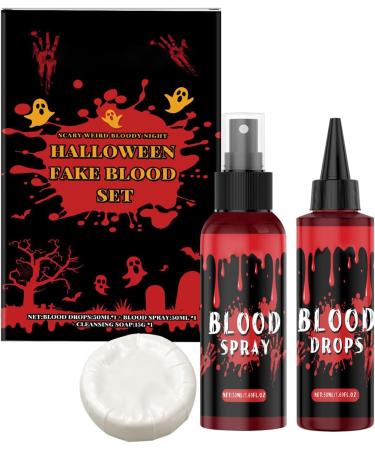Washable Artificial Blood | Realistic Liquid Makeup - Liquid Soap Cleanser Face Makeup for Vampire Zombie Costumes Men Women - Buy Online on GoSupps.com
