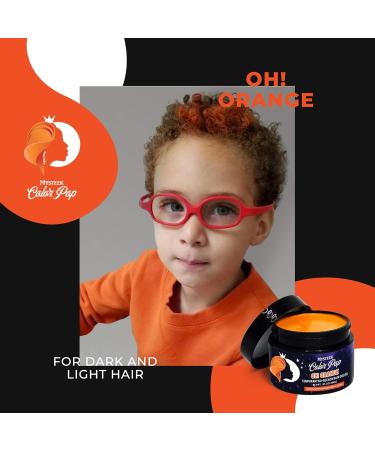 Mysteek Color Pop Temporary Hair Color - OH! Orange for Dark & Light Hair | No Bleach Easy Wash Out - 1 Fl Oz - Buy Online on GoSupps.com