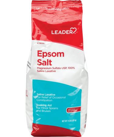 LEADER Epsom Salt Soaking Aid  Magnesium Sulfate Saline Laxative  Resealable Bag