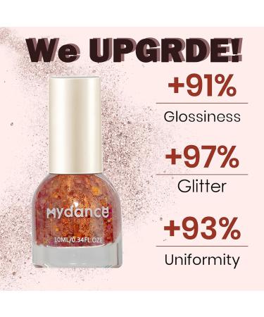 Glitter Nail Polish - Orange Glitter Nail Polish Sparkle Nail Varnish Quick Dry & Long Lasting Nail Lacquer Spring Fall Color Nail Gel Shimmering Nail Paint for Women WT014 - Buy Online on GoSupps.com