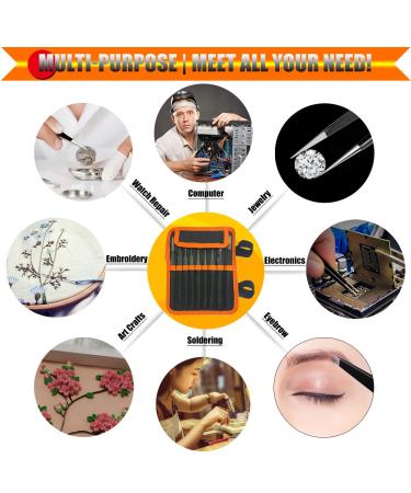 12 Pack Precision Tweezers Set â€“ Craft, Soldering, Jewelry, Eyelash & Eyebrow Tweezers with Handy Case - Buy Online on GoSupps.com