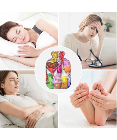 1L Heat Bottle with Colorful Watercolor Cover - Ideal for Pain Relief & Heat Therapy - Hand Foot Neck & Shoulder Comfort - Buy Online on GoSupps.com