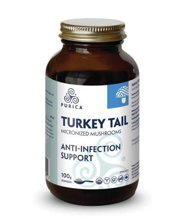 PURICA Turkey Tail (Coriolus) Powder - Organic Turkey Tail Mushroom Supplement - 100g