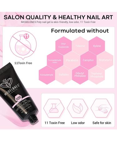 Modelones 50ml Polygel - Sakura Pink Natural Colors Nail Extension Set | Quick Builder Acrylic Gel - Buy Online on GoSupps.com