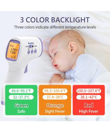 No-Touch Forehead Thermometer for Adults & Kids - Accurate Digital Fever Alarm 3 Backlit Settings & 32 Memory - Easy to Use for All Ages - Basal Thermometer in Purple - Buy Online on GoSupps.com