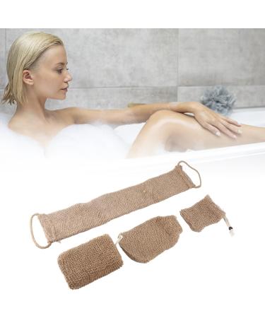 Bath Shower Scrubber Set - Exfoliating Jute Back Scrubber & Sponge for Men & Women | Best Body Scrubber Kit - Buy Online on GoSupps.com