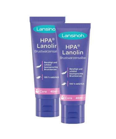 Lansinoh HPA Lanolin nipple ointment 2 x 40 ml - 100% natural & climate neutral - soothes & protects stressed nipples - Buy Online on GoSupps.com