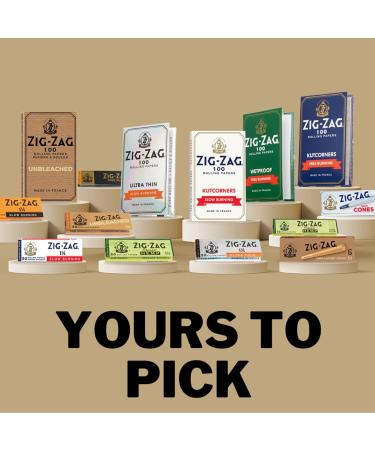 Zig-Zag - Slow Burning Rolling Papers Carton of 25 packs 100 Leafs per Pack Size Single Wide (Regular) (2 Sizes) Available Kut Corners Easy Rolling 100% Natural Gum Arabic No Bleach Authentic (White) - Buy Online on GoSupps.com