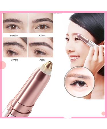 Jiamian Rose Gold Electric Eyebrow Trimmer - Painless Portable Epilator for Women with LED Light - Buy Online on GoSupps.com