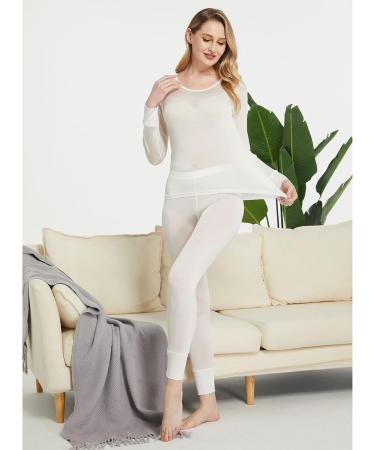 Viamulion Women's Silk Thermal Underwear Pants - White, X-Large - Buy Online on GoSupps.com