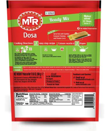 MTR Dosa Mix 6x500g - Buy Online on GoSupps.com