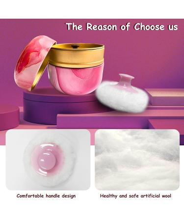 Qopoto Body Powder Puff and Container Set - Pink Gilding for Baby Women, Bath and Travel - Buy Online on GoSupps.com
