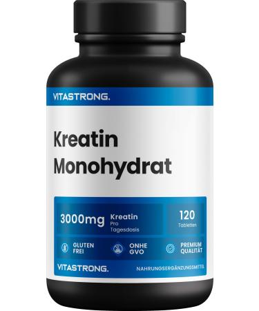 Creatine monohydrate only 100% CRAPURE |Vitastrong creatine monohydrate capsules |Fine and soluble |For muscle mass structure and pre -workout tablets