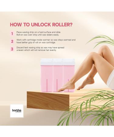 Kozmar Roll on Wax Cartridge - Hair Removal | Wax Cartridge | Wax Roll on | Depilatory Wax | Pack of 6 Refill x 100ml | Wax Cartridge Roller for Legs and Arms | For sensitive skin | Pink Powdered Titanium Pink Powdered - Buy Online on GoSupps.com