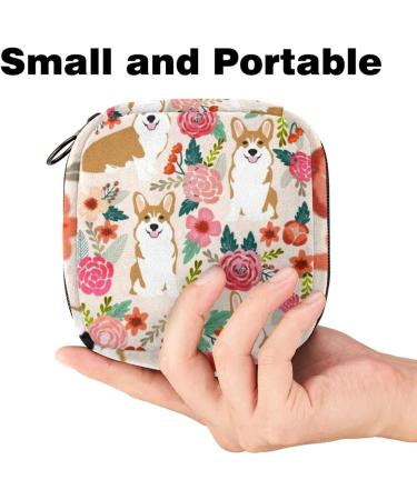 Portable Women's Menstrual Cup Bags | Cute Feminine Insert Bags for Teens | Pink Flower & Corgi Dog Patterns | Shop Now! - Buy Online on GoSupps.com