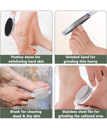 Pumice Stone 4-in-1 Foot Scrubber for Dead Skin, Corns, and Calluses - Hand and Foot Care Tool for Removing Cracked Heels and Thick Calluses - Wet and Dry Feet Care - Buy Online on GoSupps.com