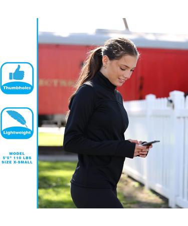 Global Blank Women's Full Zip-Up Athletic Workout Jacket - Medium Black | Running, Yoga, Sports - Buy Online on GoSupps.com