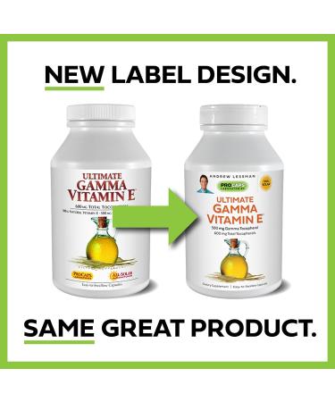 ANDREW LESSMAN Ultimate Gamma Vitamin E 500mg Softgels - High Potency Natural Tocopherols with Powerful Anti-Oxidant Benefits - 60 Count - Buy Online on GoSupps.com