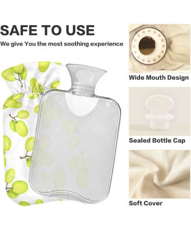 NAANLE 1L Transparent Heat Bottle with Watercolor Grapes | Hot Water Bottle for Bed Hand & Feet | Pain Relief & Heat Therapy - Buy Online on GoSupps.com